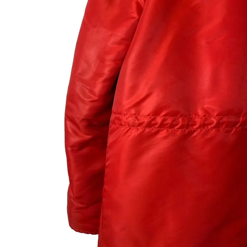 Sears JR Bazaar Puff Jacket Womens Zip & Button Closure Fur/Fleece Hood S 15 VTG